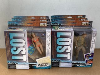 QTY OF LOST VINYL FIGURINES IN VARIOUS CHARACTERS TO INCLUDE ROUSSEAU'S ISLAND MAP 'SHANNON' FIGURINE: LOCATION - E6