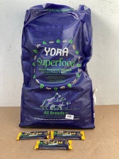 12KG YORA SUPERFOOD INSECT POWERED NUTRITION FOR ALL DOG BREEDS - BBE: 08/25: LOCATION - E7