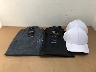 3 X SPORTSWEAR ITEMS TO INCLUDE CALLAWAY QUARTER ZIP SWEATER IN GREY SIZE L: LOCATION - E9