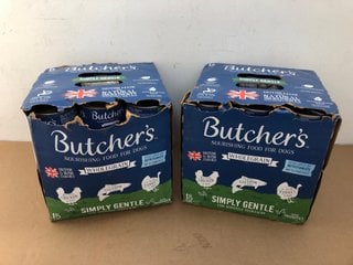 2 X PACK OF BUTCHERS CHICKEN, SALMON AND TURKEY WITH RICE DOG FOODS - BBE: 01/27: LOCATION - E9