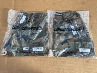 2 X LORENZO VERRATTI GENERAL CARGO TROUSERS IN CAMO SIZE M: LOCATION - E12