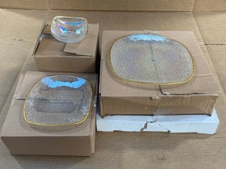 QTY OF HOMEWARE ITEMS TO INCLUDE RAINBOW GLASS BOWL SET: LOCATION - E13