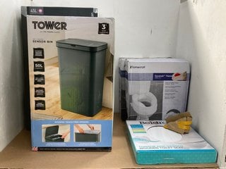 5 X HOUSEHOLD ITEMS TO INCLUDE SILVER TOWER 50L SENSOR BIN: LOCATION - H4