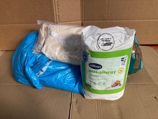 QTY OF BEDDING ITEMS TO INCLUDE SILENTNIGHT ANTI-ALLERGY DOUBLE DUVET: LOCATION - E13