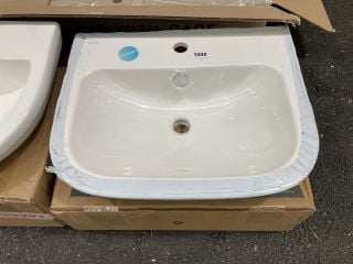 (COLLECTION ONLY) VITRA 550MM WIDE 1TH CERAMIC SEMI RECESSED BASIN - RRP £220: LOCATION - B8