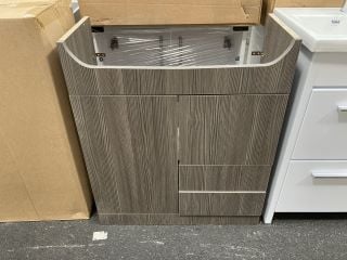 (COLLECTION ONLY) FLOOR STANDING 2 DOOR 2 DRAWER SEMI RECESSED SINK UNIT IN BODEGA GREY 700 X 310 X 820MM - RRP £315: LOCATION - A6