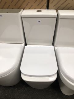 (COLLECTION ONLY) SQUARE STYLED BTW CLOSED COUPLED TOILET WITH CISTERN FITTINGS, DUAL FLUSH TOP CHROME BUTTON & SEAT - RRP £375: LOCATION - A4