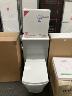 (COLLECTION ONLY) 450 X 210MM TOILET UNIT IN GREY & WHITE WITH BTW PAN & SEAT WITH CONCEALED CISTERN FITTING KIT - RRP £780: LOCATION - A6