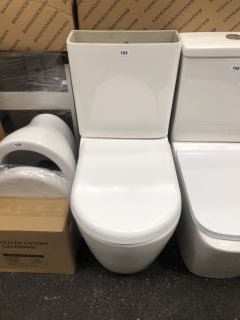 (COLLECTION ONLY) D-SHAPED BTW CLOSED COUPLED TOILET WITH CISTERN FITTINGS & SEAT (MISSING CISTERN LID): LOCATION - A4