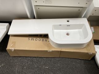 (COLLECTION ONLY) 1010 X 400MM 1TH RH INTEGRATED POLYMARBLE BASIN & COUNTERTOP - RRP £289: LOCATION - A6