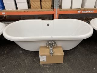 1700 X 780MM TRADITIONAL ROLL TOPPED DOUBLE ENDED FREESTANDING BATH WITH A SET OF CHROME CLAW & BALL FEET - RRP £1049: LOCATION - B2