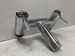 DECK MOUNTED BATH FILLER IN CHROME - RRP £275: LOCATION - RACKING 3