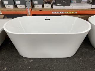 1500 X 750MM MODERN TWIN SKINNED DOUBLE ENDED FREESTANDING BATH WITH INTEGRAL CHROME SPRUNG WASTE & OVERFLOW - RRP £1199: LOCATION - B3