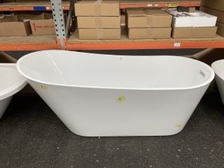 1700 X 740MM MODERN TWIN SKINNED SINGLE ENDED SLIPPER STYLE BATH WITH INTEGRAL CHROME OVERFLOW - RRP £1179: LOCATION - B3