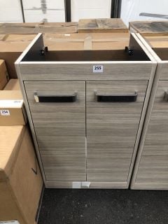 (COLLECTION ONLY) VITRA FLOOR STANDING 2 DOOR SINK UNIT IN GREY ELM 510 X 420MM RRP £437: LOCATION - A2