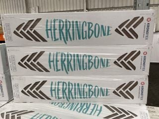 (COLLECTION ONLY) 1 LOT = 16 PACKS OF KRONOTEX HERRINGBONE 665 X 133 X 8MM DARK OAK FLOORING 19.8M2 APPROX - RRP £895: LOCATION - A1