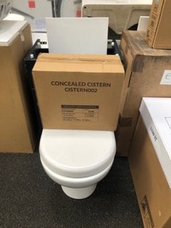 500 X 340MM TOILET UNIT IN INDIGO & WHITE WITH BTW PAN & SEAT WITH CONCEALED CISTERN FITTING KIT - RRP £780: LOCATION - A3