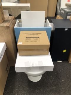 (COLLECTION ONLY) 500 X 340MM TOILET UNIT IN PEARL GREY MATT & WHITE WITH BTW PAN & SEAT WITH CONCEALED CISTERN FITTING KIT - RRP £780: LOCATION - A3