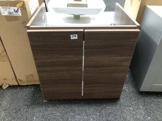 (COLLECTION ONLY) VITRA ECORA 2 DOOR VANITY UNIT IN OAK 600 X 485MM - RRP £700: LOCATION - A3