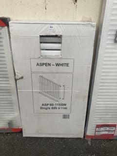 WHITE HORIZONTAL SINGLE OVAL TUBED RADIATOR 1140 X 600MM RRP £380: LOCATION - B2