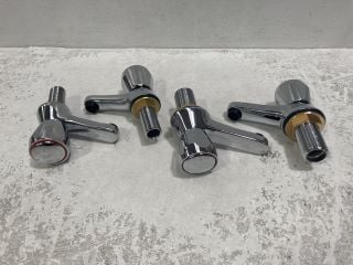 SET OF ALL CHROME BATH & BASIN PILLAR TAPS - RRP £230: LOCATION - R1