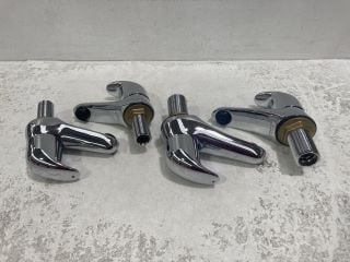 SET OF LEVER ACTION ALL CHROME BATH & BASIN PILLAR TAPS - RRP £230: LOCATION - R1