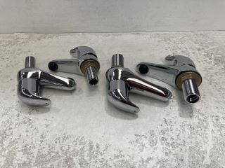 SET OF LEVER ACTION ALL CHROME BATH & BASIN PILLAR TAPS - RRP £230: LOCATION - R1