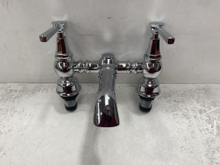 TRADITIONAL LEVER ACTION EDWARDIAN STYLE DECK MOUNTED BATH FILLER IN CHROME - RRP £310: LOCATION - R1