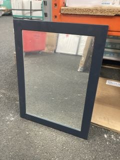 (COLLECTION ONLY) WALL MOUNTED MIRROR IN A INDIGO FRAME 660 X 500MM - RRP £95: LOCATION - R1