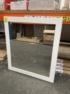 (COLLECTION ONLY) WALL MOUNTED MIRROR IN A WHITE FRAME 660 X 600MM - RRP £105: LOCATION - R1