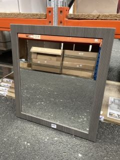 (COLLECTION ONLY) WALL MOUNTED MIRROR IN A BODEGA GREY FRAME 660 X 600MM - RRP £105: LOCATION - R1