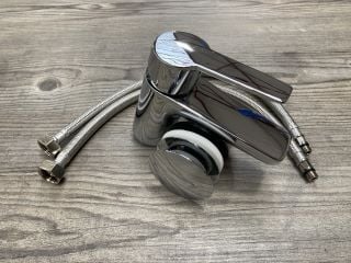 MONO BASIN MIXER TAP & CHROME SPRUNG WASTE - RRP £205: LOCATION - R2