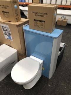 (COLLECTION ONLY) 560 X 240MM TOILET UNIT IN MATT PEARL GREY WITH BTW PAN & SEAT WITH CONCEALED CISTERN FITTING KIT - RRP £780: LOCATION - A2