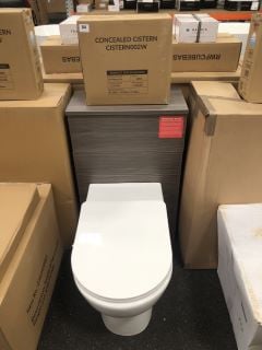 (COLLECTION ONLY) 500 X 260MM TOILET UNIT IN BROWN GREY AVOLA WITH BTW PAN & SEAT WITH CONCEALED CISTERN FITTING KIT - RRP £780: LOCATION - A2