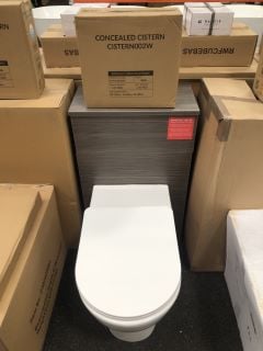 500 X 260MM TOILET UNIT IN BROWN GREY AVOLA WITH BTW PAN & SEAT WITH CONCEALED CISTERN FITTING KIT - RRP £780: LOCATION - A2