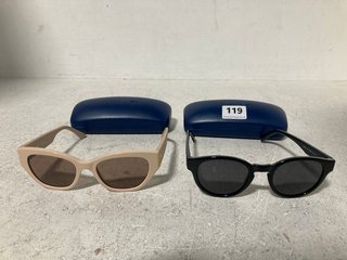 LACOSTE MARCHON SUNGLASSES IN BLACK TO INCLUDE LACOSTE MARCHON SUNGLASSES IN CREAM- COMBINED RRP £350.00: LOCATION - WA4