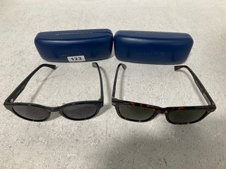 2 X PAIRS OF LACOSTE MARCHON SUNGLASSES IN TORTOISESHELL & BLACK - COMBINED RRP £300.00: LOCATION - WA4