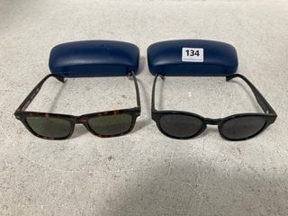 2 X PAIRS OF LACOSTE MARCHON SUNGLASSES IN DARK HAVANA & BLACK - COMBINED RRP £330.00: LOCATION - WA4