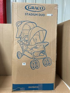 GRACO STADIUM DUO TANDEM PUSHCHAIR IN BLACK- RRP £160.00: LOCATION - WA6