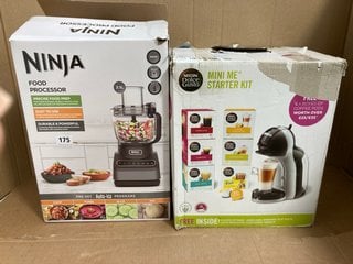 NINJA BN65OUK AUTO IQ COMPACT FOOD PROCESSOR - RRP £100 TO INCLUDE DELONGHI DOLCE GUSTO MINI ME STARTER KIT: LOCATION - WA7