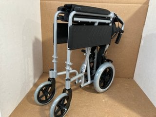 ANGEL MOBILITY LIGHTWEIGHT ALUMINIUM TRANSIT WHEELCHAIR IN SILVER: LOCATION - WA8