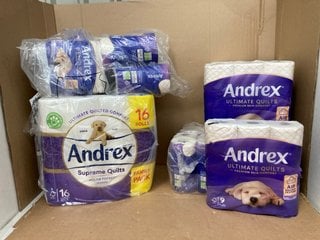 QTY OF ASSORTED ANDREX TOILET ROLLS TO INCLUDE ULTIMATE QUILTS IN WHITE: LOCATION - WA8