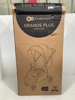 KINDERKRAFT GRANDE PLUS STROLLER IN BLACK- RRP £109.00: LOCATION - WA10