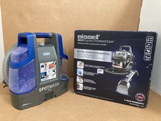 BISSELL SPOT CLEAN HYDROSTEAM PORTABLE CARPET & UPHOLSTERY CLEANER- RRP £299.00 TO INCLUDE VAX SPOTWASH DUO SPOT CLEANER: LOCATION - A17