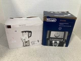 DELONGHI STILOSA BEAN TO CUP COFFEE MACHINE TO ALSO INCLUDE JOHN LEWIS & PARTNERS TABLE BLENDER WITH 1.75 LITRE GLASS BLENDING JUG: LOCATION - A8