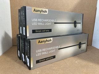 5 X AANYHOH SET OF 2 USB RECHARGEABLE LED WALL LIGHTS IN BLACK: LOCATION - A14