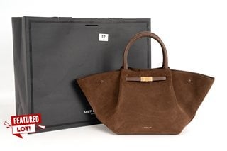 DEMELLIER LONDON THE MIDI NEW YORK BAG IN BROWN SUEDE - RRP £445.00: LOCATION - BOOTH