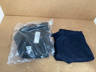 JOHN LEWIS & PARTNERS MENS REGULAR LENGTH SUIT TROUSERS IN NAVY - SIZE UK 40R TO ALSO INCLUDE JOHN LEWIS & PARTNERS MENS SLIM PEAK DINNER JACKET IN NAVY - SIZE UK 38S: LOCATION - A3