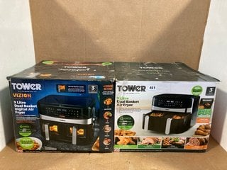 TOWER 9L DUALBASKET DIGITAL AIR FRYER IN BLACK - MODEL - T17100 TO INCLUDE TOWER 9L DUALBASKET AIR FRYER IN BLACK: LOCATION - A1