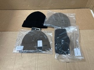 5 X HUGO BOSS MENS COTTON BEANIE HATS IN VARIOUS COLOURS - ONESIZE - COMBINED RRP £295: LOCATION - B2